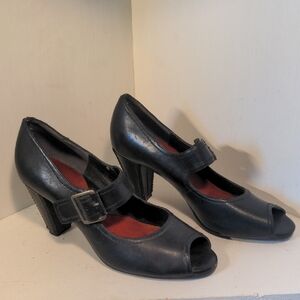 Elegant Black Peep-Toe Heels